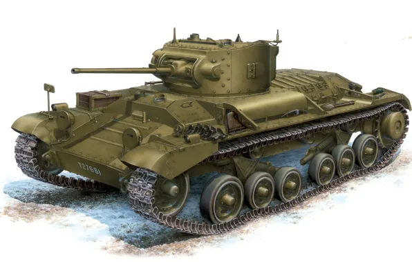 Картинка рисунок, легкий, арт, Вторая мировая война, Valentine, Валентайн, Mk III, британский пехотный танк