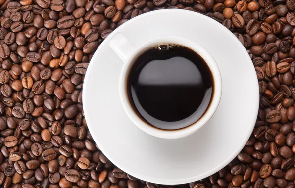 Кофе, зерна, чашка, cup, beans, coffee