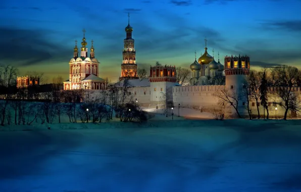 Картинка light, moscow, cold, monastery, novodevichy