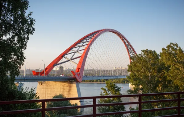 Картинка река, мосты, Новосибирск