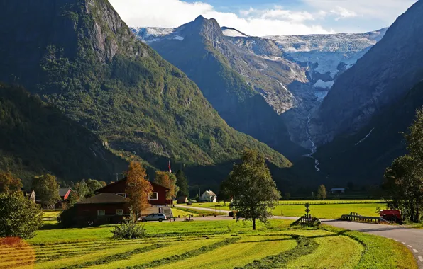 Картинка дорога, горы, Норвегия, Согн-ог-Фьюране, Стрюн