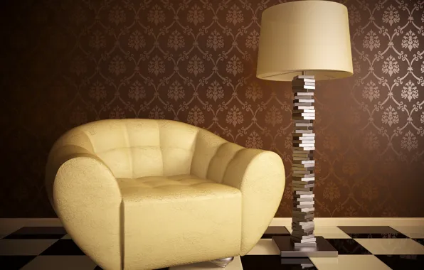 Yellow, armchair, Sofa, pedestal table