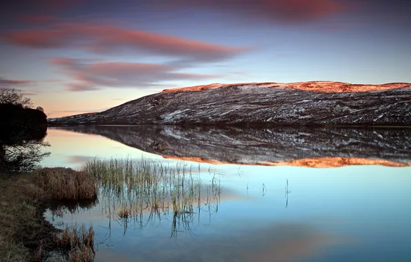 Пейзаж, закат, природа, озеро