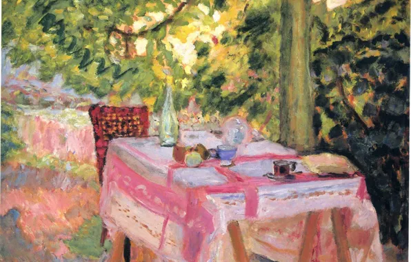 Картинка лето, стол, дерево, Наби интимизм, Боннар Пьер