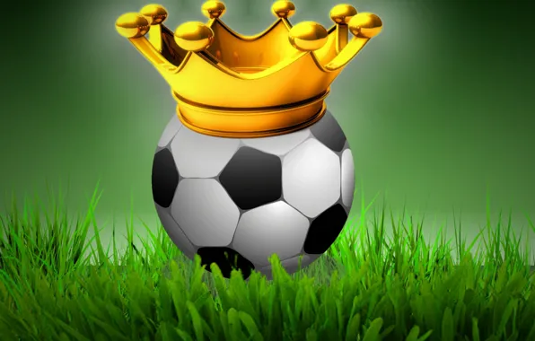 Картинка поле, корона, футбольный мяч