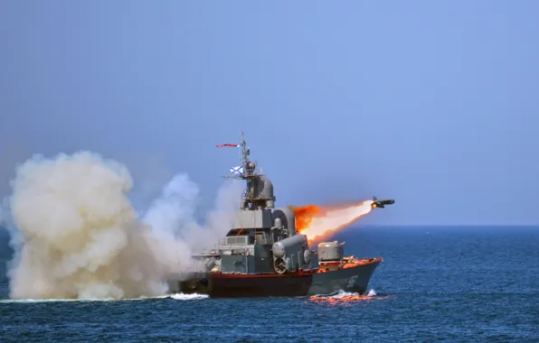 Корабль, Молния, ВМФ, ракетный, стрельбы, пуск ракеты