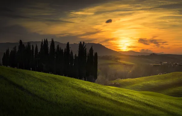 Небо, закат, природа