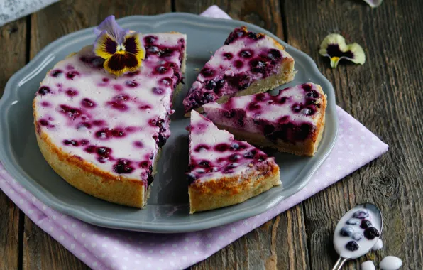 Картинка ягоды, пирог, виола