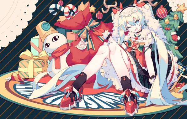 Улыбка, аниме, арт, девочка, vocaloid, hatsune miku