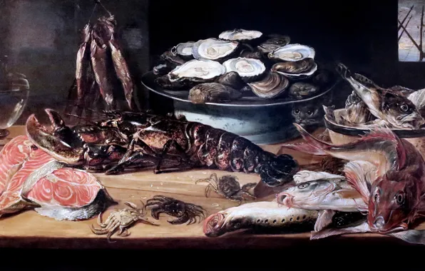 Картина, Bruxelles, Etal de poissonnier, Frans Snyders, Stall fishmonge