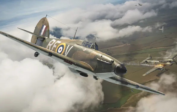 Hawker Hurricane, британский одноместный истребитель, Antonis (rOEN911) Karidis, Королевские ВВС Великобритании, No. 303 Squadron RAF, …