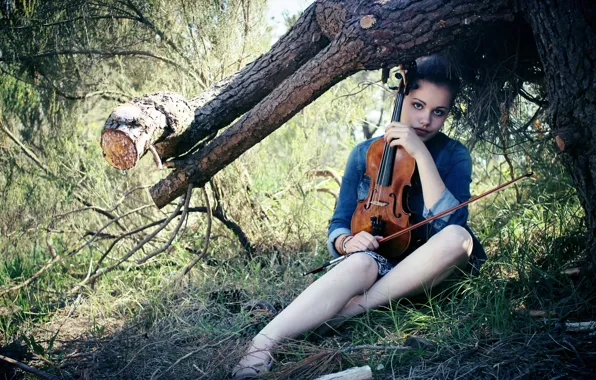 Девушка, музыка, скрипка