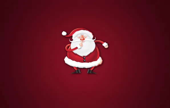 Минимализм, Рождество, Фон, Новый год, Праздник, Санта Клаус, Дед Мороз, Christmas