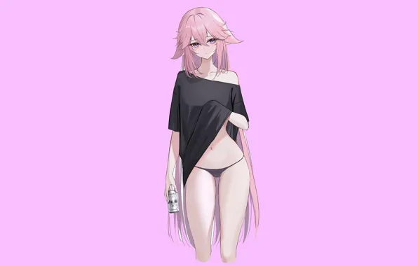 Kawaii, girl, panties, sexy girl, pink, anime, beer, babe
