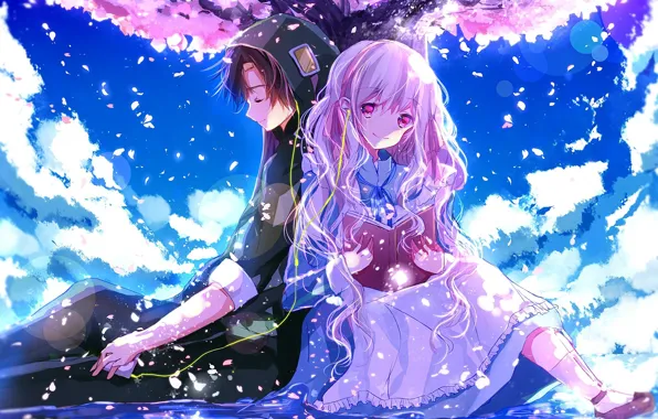 Девушка, весна, парень, двое, Kagerou Project, Проект "знойный Туман"