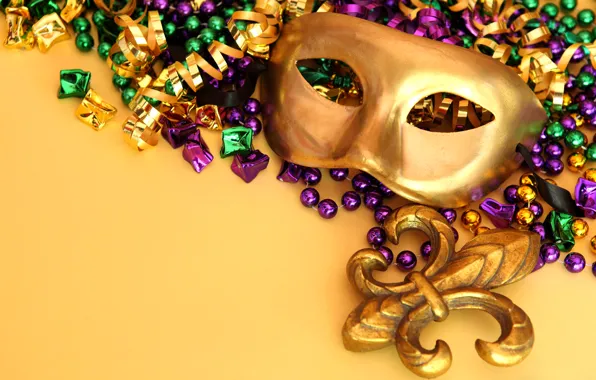 Картинка украшения, цвет, маска, карнавал, серпантин