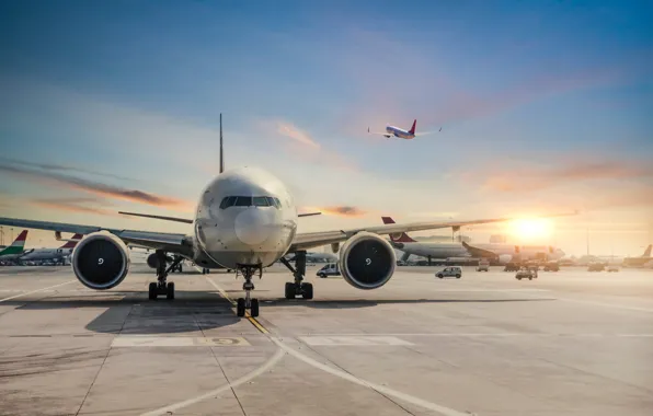 Sky, airport, plane