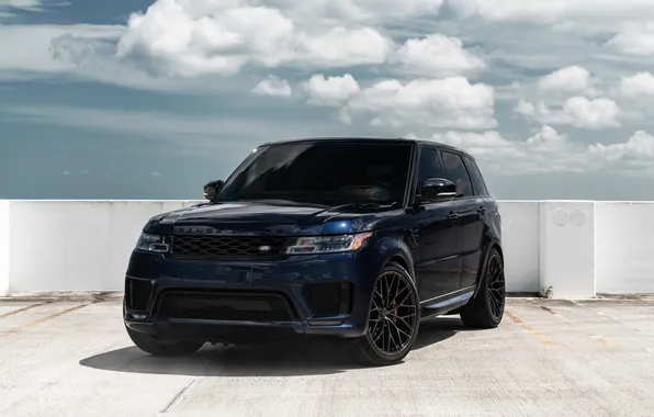 Range Rover, Blue, Parking, Cloud, Ranger Rover Sport