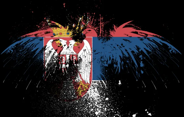 Орел, флаг, братья, сербия, Србија, serbian flag, serbia, сербский флаг