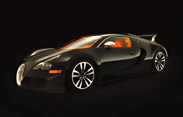 Bugatti, Veyron, supercar, Black