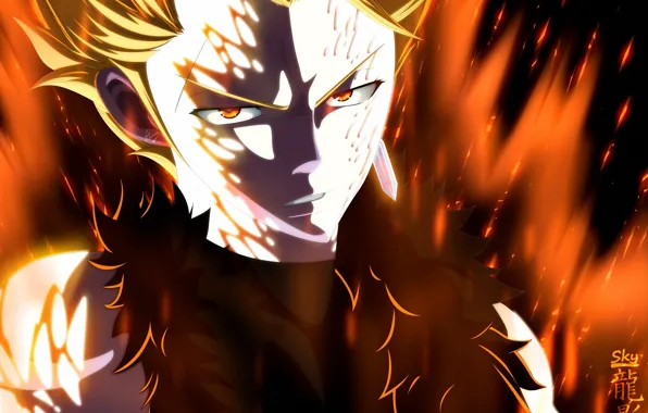 Взгляд, дракон, парень, Fairy Tail, Хвост феи