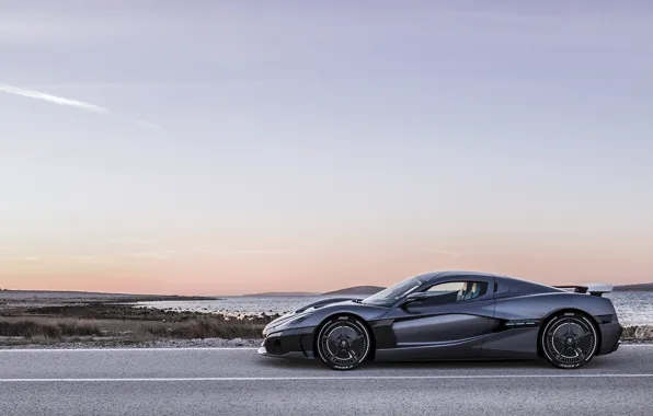 Картинка grey, Rimac, side view, Concept Two, Rimac C_Two