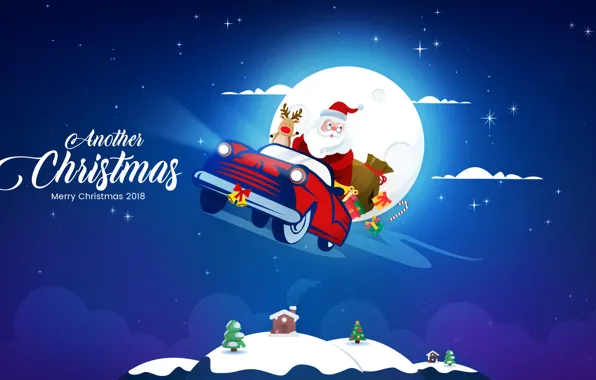 Зима, Рождество, Christmas, Winter, 2018, Santa, Merry, Claus