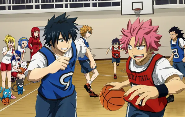 Аниме, арт, Fairy Tail, Нацу, Хвост феи, Грей