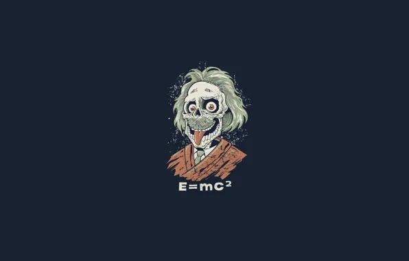 Картинка зомби, e=mc2, эйнштейн, мертвяк
