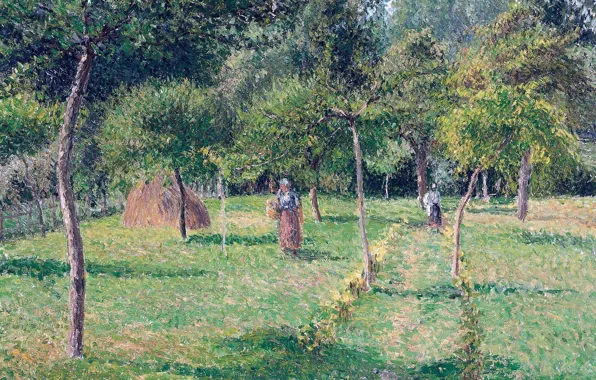 Пейзаж, картина, Камиль Писсарро, Поле в Эраньи