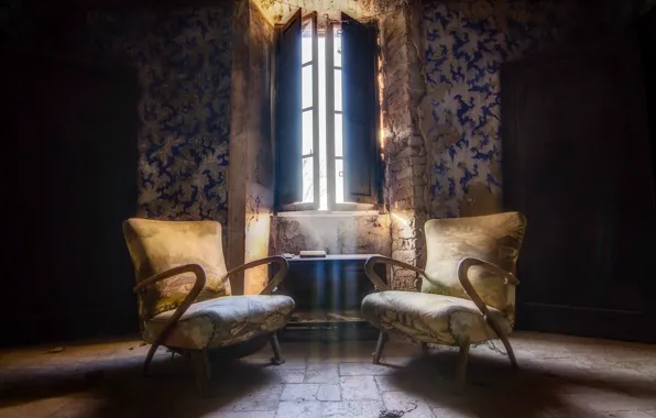 Картинка комната, окно, кресла