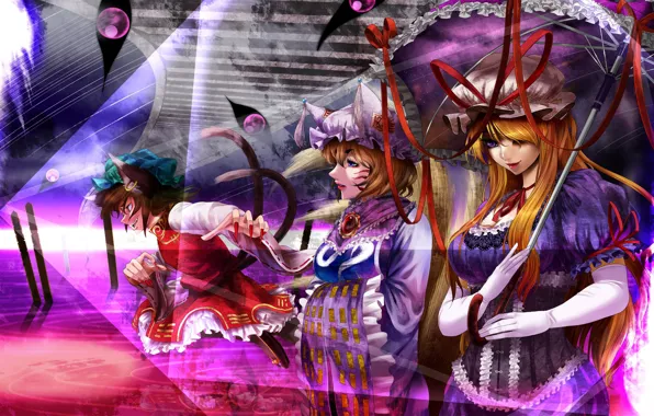 Девушки, аниме, арт, Touhou