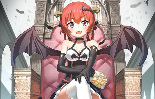 Devil, anime, hell, japanese, bishojo, throne, oni, Gabriel DroupOut