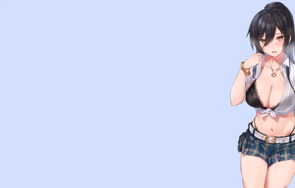 Girl, sexy, bra, Anime, boobs, pretty, breasts, skirt
