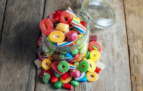 Конфеты, банка, сладкое, sweet, мармелад, candies