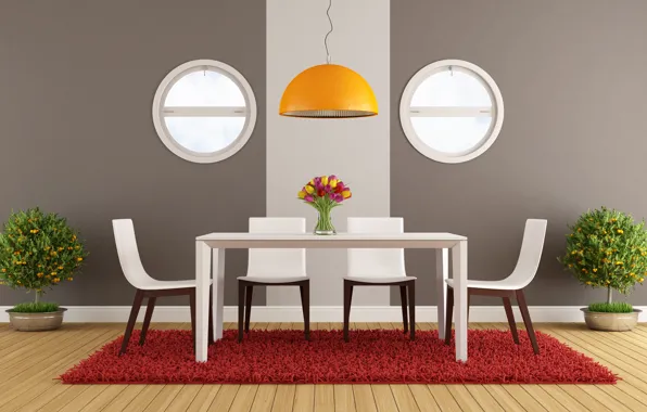 Картинка интерьер, современный, modern, interior, столовая, стильный дизайн, stylish design, dining room