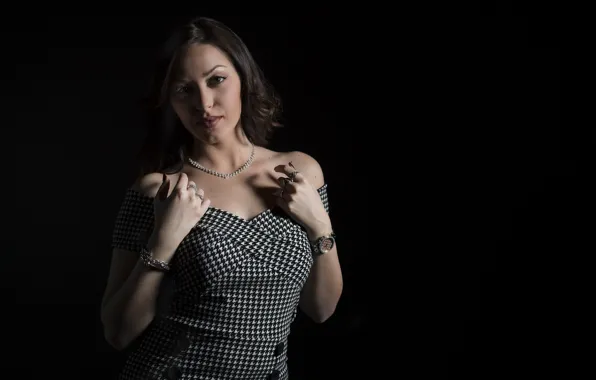 Взгляд, девушка, стиль, фон, брюнетка, Samantha