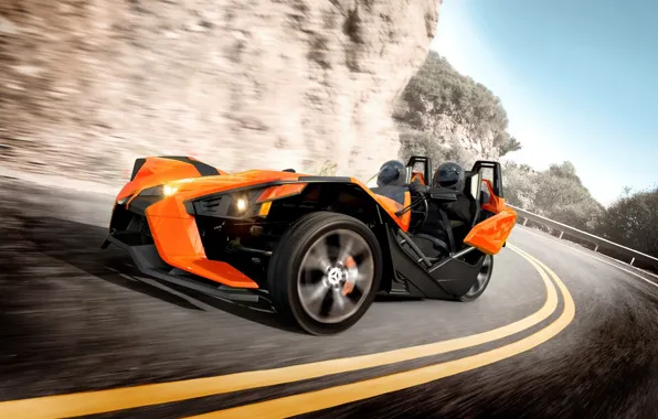 Street, speed, comfort, hi-tech, Polaris, fast, Slingshot, tecnology