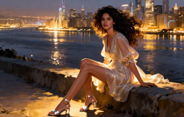 Картинка woman, young, beautiful, brunette, ai art