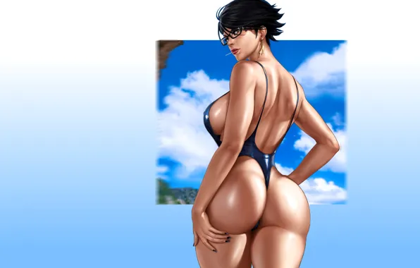 Girl, hot, ass, anime, thong, butt, babe, bayonetta