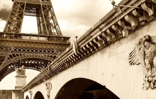 Мост, Франция, Париж, Эйфелева башня, paris, france, Eiffel Tower, Йена