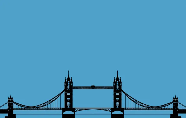 Обои, Англия, Лондон, минимализм, bridge, Tower Bridge, London, Та́уэрский мост