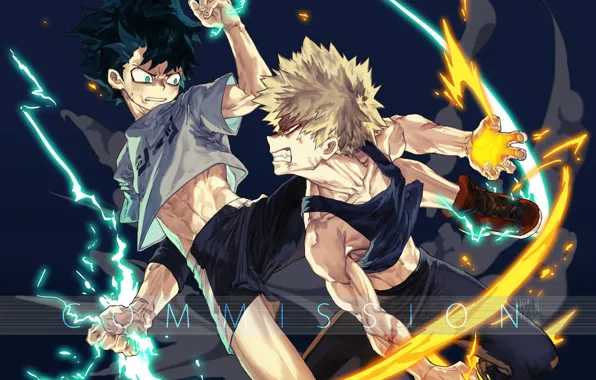 Бой, парни, сражение, My Hero Academia, Boku No Hero Academia, Мидория Изуку, Моя Геройская Академия, …