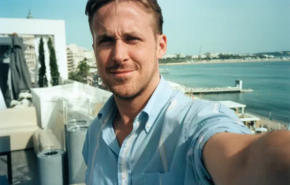 Море, лето, фото, актер, рубашка, Ryan Gosling, Райан Гослинг, Zeit