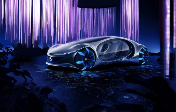 Картинка растение, Mercedes-Benz, автомобиль, новаторский концепт-кар, VISION AVTR