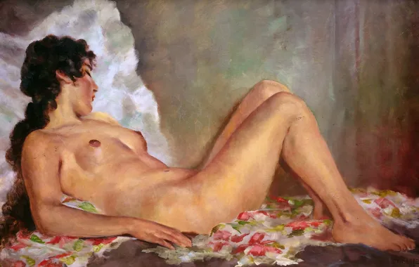 Девушка, Картина, Обнажена, Немецкий художник, George Majewicz, Джордж Маевич
