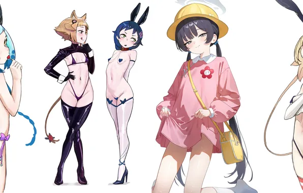 Loli, anime art, capella emerada lugnica, madeline eschart, kisaki (blue archive), meili portroute