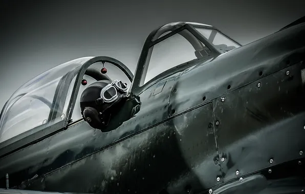 Картинка истребитель, шлем, советский, одномоторный, Як-9, Yak-9