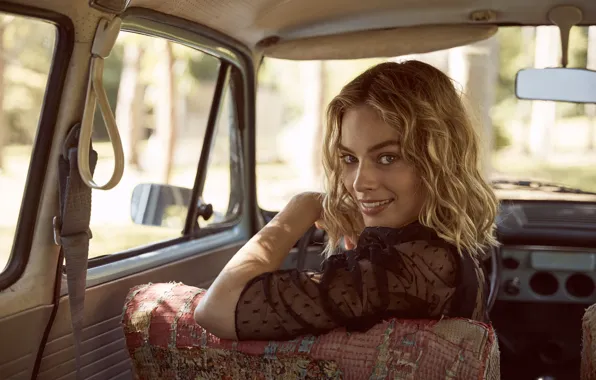 Авто, улыбка, актриса, блондинка, красотка, smile, beauty, blonde