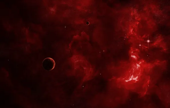 Red, cosmos, planet